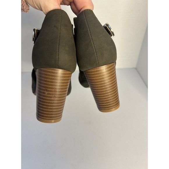 Giani Bernini Jaccee Memory-Foam Perforated Shooties Heeled SZ 7 Olive Green - Picture 7 of 10